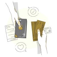 Hands money card