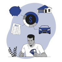 Hands money card